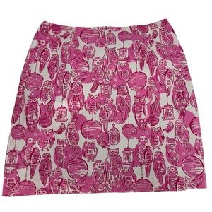 Vintage Lilly Pulitzer Night Owl and Parakeet Mini Pencil Skirt 10